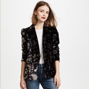 NWT REBECA TAYLOR FLORAL PRINT VELVET JACKET